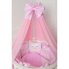 Комплект для круглой / овальной кровати "Совы" COMPLEANNO, 22 предмета / цвет розовый
