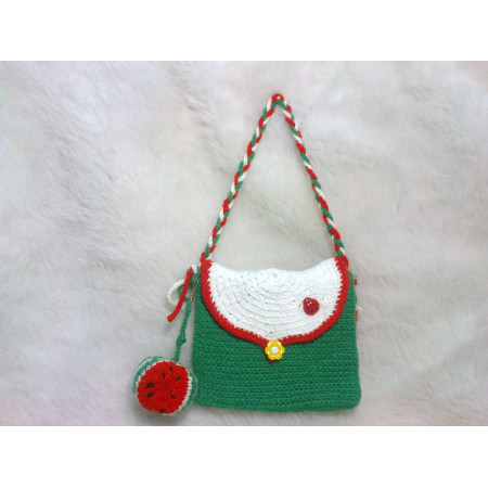Вязаная сумочка для маленькой принцессы «Фруктово-ягодное ассорти», авторская работа