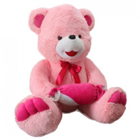 Мягкая игрушка Медведь с конфетой (СБ)И /95 см/, цвет Розовый