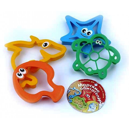 Формочка БИПЛАНТ 16015 Морские обитатели, 4 шт. № 1, 3+