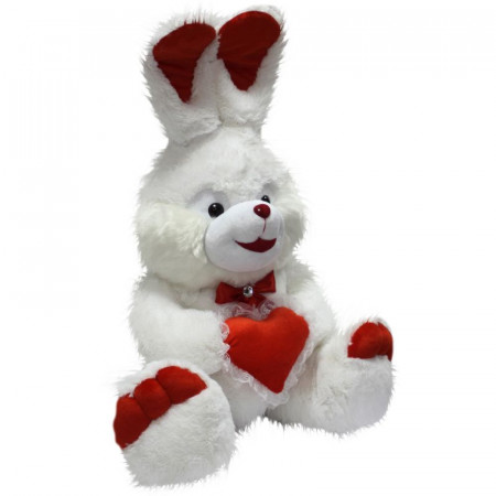 Мягкая игрушка Зайчонок Тимошка с сердцем (СБ)И /100 см/, цвет Белый