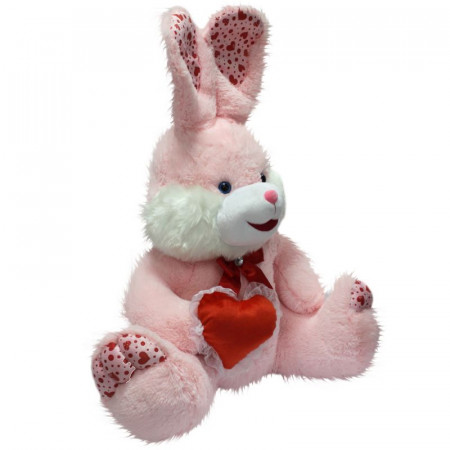 Мягкая игрушка Зайчонок Тимошка с сердцем (СБ)И /100 см/, цвет Розовый