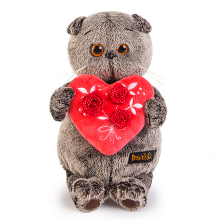 Мягкая игрушка BUDI BASA Ks25-060 Басик с красным сердечком 25 см