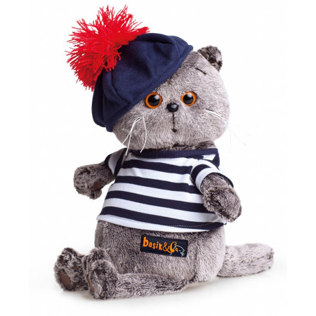 Мягкая игрушка BUDI BASA Ks30-010 Басик в тельняшке и берете 30 см