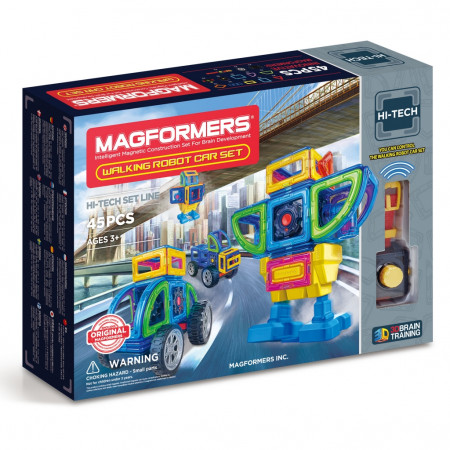 Магнитный конструктор MAGFORMERS 709008 Walking Robot Car Set 45, 3+