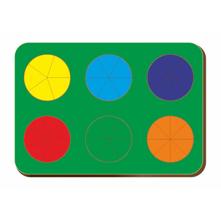 Рамка-вкладыш WOODLAND 061202 Дроби 6 кругов, уровень 2