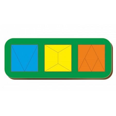 Рамка-вкладыш WOODLAND 064103 Сложи квадрат 3 квадрата, уровень 2