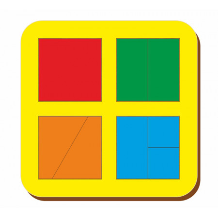 Рамка-вкладыш WOODLAND 064201 Сложи квадрат 4 квадрата,уровень 1