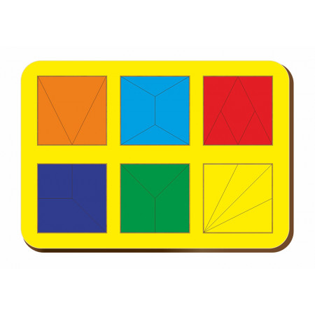 Рамка-вкладыш WOODLAND 064302 Сложи квадрат 6 квадратов, уровень 2