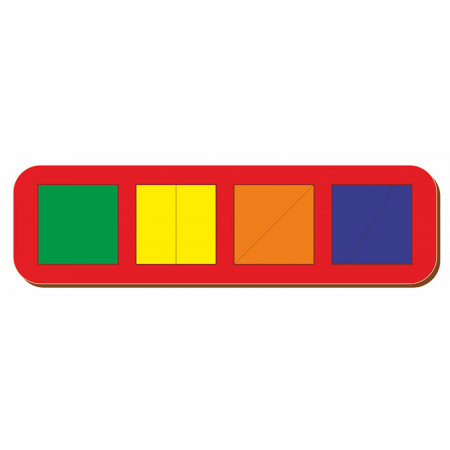 Рамка-вкладыш WOODLAND 064501 Сложи квадрат 4 квадрата, уровень 1