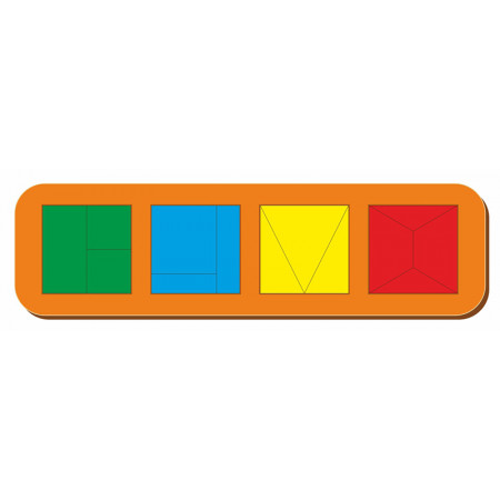 Рамка-вкладыш WOODLAND 064502 Сложи квадрат 4 квадрата, уровень 1