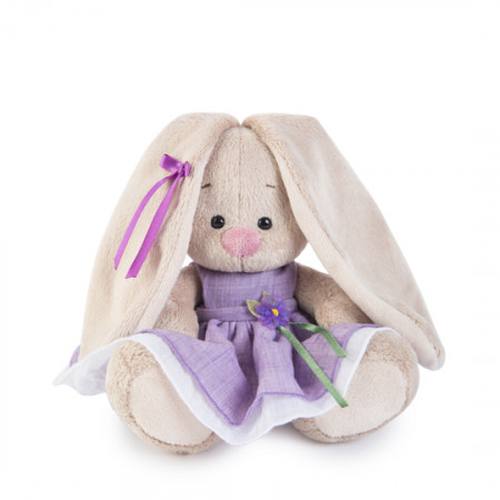 Мягкая игрушка BUDI BASA SidX-182 Зайка Ми в фиолетовом платье с цветочком (малыш)