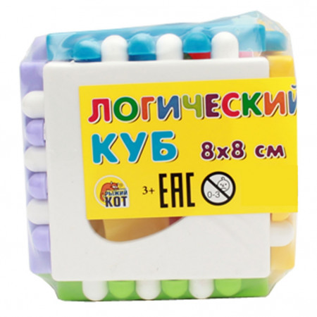 Игрушка РЫЖИЙ КОТ И-3928 Логический куб маленький