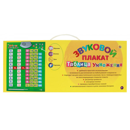 Звуковой плакат РЫЖИЙ КОТ ЗП-1563 Таблица умножения
