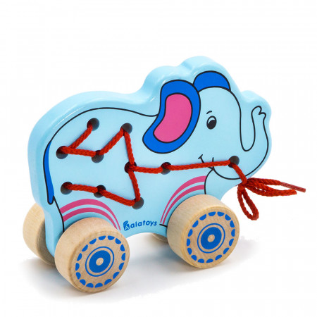 Каталка ALATOYS ШСЛ01 Шнуровка Слонёнок
