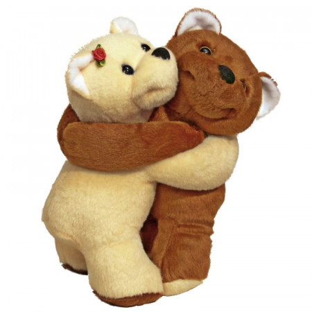 Мягкая игрушка Медвежата сладкая парочка (С)Пл /40 см/, цвет Персик/коричневый