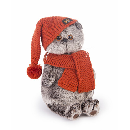 Мягкая игрушка BUDI BASA Ks19-075 Басик в вязаной шапке и шарфе
