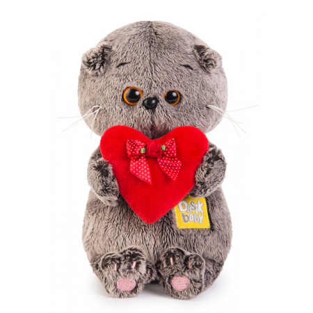 Мягкая игрушка BUDI BASA BB-016 Басик BABY с красным сердечком