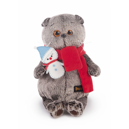 Мягкая игрушка BUDI BASA Ks19-073 Басик в шарфике со снеговичком
