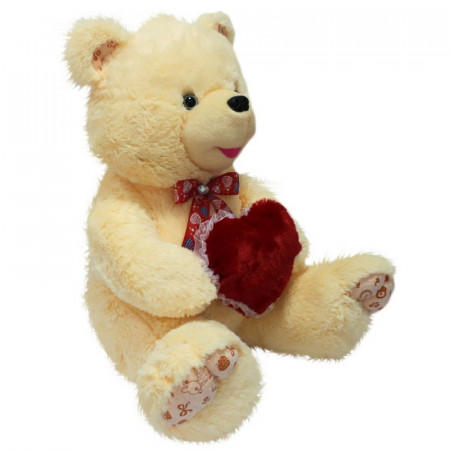 Мягкая игрушка Медведь Миша с сердцем (М)И /33 см/, цвет Персик