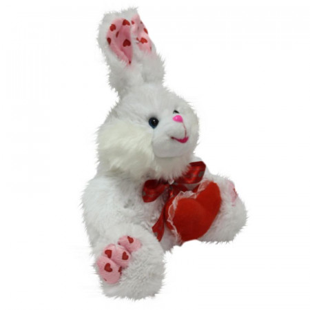 Мягкая игрушка Зайчонок Тимошка с сердцем (М)И /41 см/, цвет Белый
