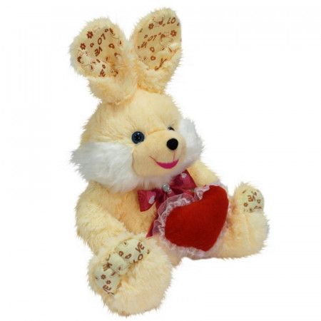 Мягкая игрушка Зайчонок Тимошка с сердцем (М)И /41 см/, цвет Персик