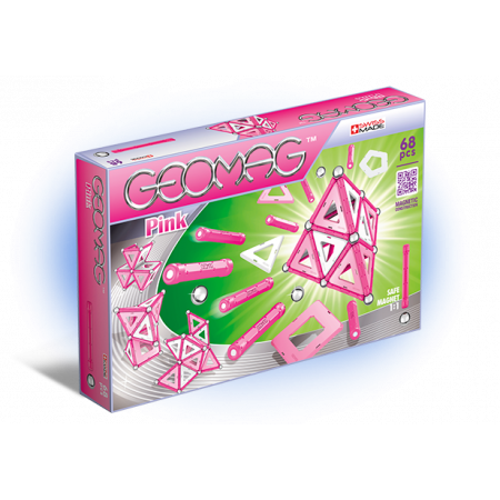 Магнитный конструктор GEOMAG 342 Pink 68 деталей