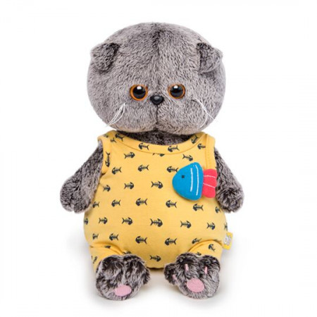 Мягкая игрушка BUDI BASA BB-031 Басик BABY в комбинезоне с рыбкой