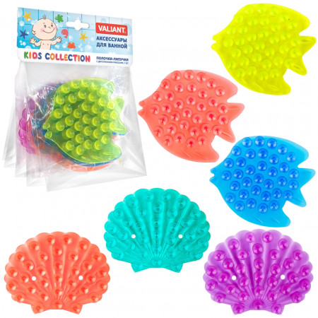 Набор VALIANT KDS-MIX6S2 полочки-липучки Рыбки-Ракушки