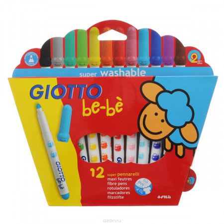Фломастеры GIOTTO BE-BE' 466700 Super Fibre Pens 12цв детские