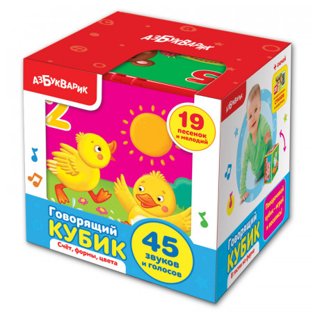 Игрушка АЗБУКВАРИК 82015 Говорящий кубик Счет, формы, цвета