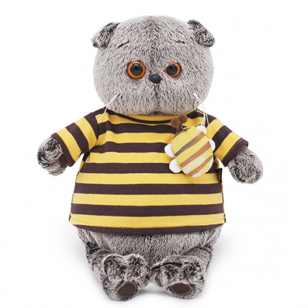 Мягкая игрушка BUDI BASA Ks25-092 Басик в полосатой футболке с пчелой