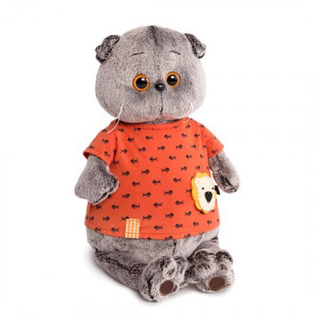Мягкая игрушка BUDI BASA Ks30-083 Басик в оранжевой футболке в рыбки с львенком 30 см