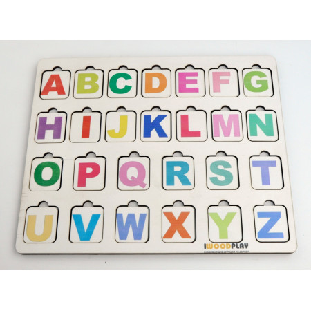 Рамка-вкладыш IWOODPLAY al-en-01 Английский алфавит.Дары природы 24х30см