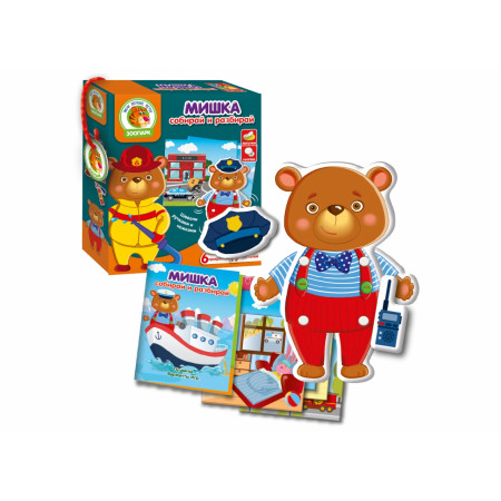 Развивающая игра VLADI TOYS VT2109-06 Мишка с подвижными деталями