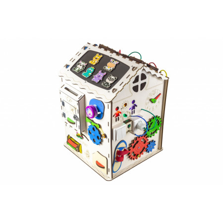 Бизиборд IWOODPLAY дом большой 35х35х50см (свет) ibd-01-01