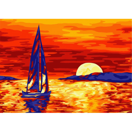 Раскраска по номерам РУССКАЯ ЖИВОПИСЬ На закате KHD04