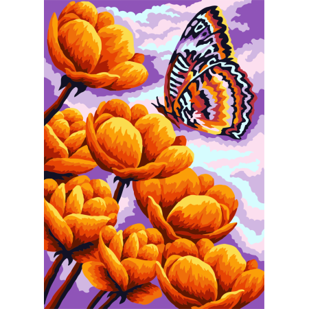 Раскраска по номерам РУССКАЯ ЖИВОПИСЬ Огненные цветы KH021