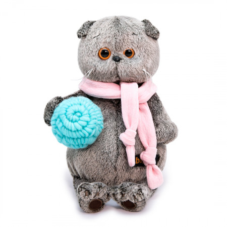 Мягкая игрушка BUDI BASA Басик в шарфике и с клубком 25см Ks25-123