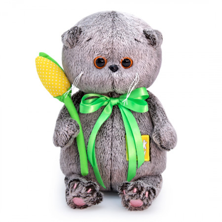 Мягкая игрушка BUDI BASA Басик BABY с желтым тюльпаном 20 см BB-054 Мягкая игрушка BUDI BASA Басик BABY с желтым тюльпаном 20 см BB-054