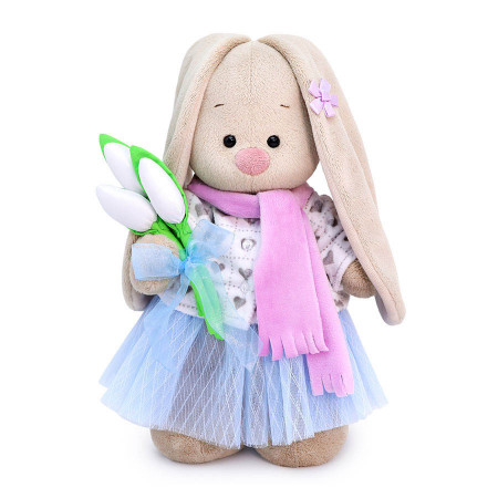 Мягкая игрушка BUDI BASA Зайка Ми с белыми тюльпанами 32см StM-357