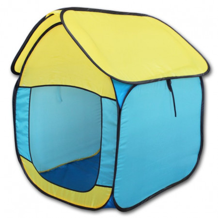Палатка BELON FAMILIA Домик, жёлто-голубой ПИ-005/К-ТР3