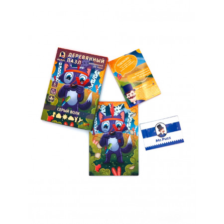 Деревянный пазл MR.PUZZ Серый волк 6 дет. 5201