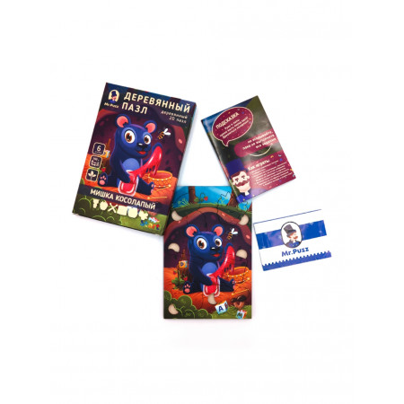 Деревянный пазл MR.PUZZ Мишка косолапый 6 дет. 5204