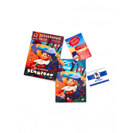 Деревянный пазл MR.PUZZ Кот в сапогах 12 дет. 5209