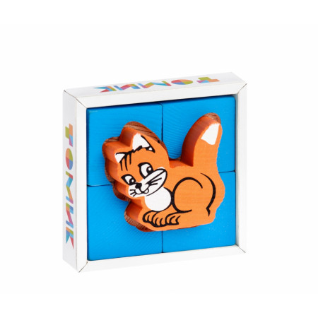 Кубики ТОМИК Собирайка Кошка 1-02