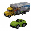 Набор FUNKY TOYS грузовик + машинка die-cast зеленая, спусковой механизм 1:60 FT61055