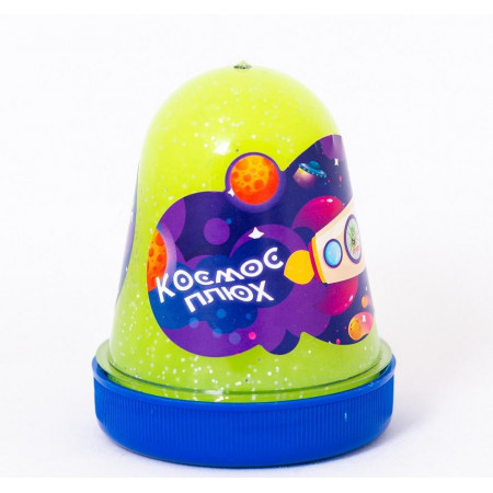 Слайм ПЛЮХ Космос желтый светящийся с блестками, 130 гр 1134