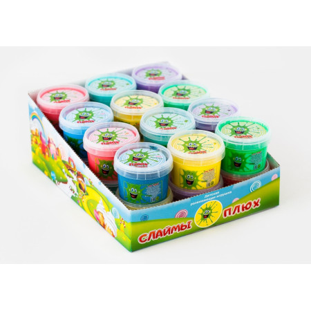 Слайм ПЛЮХ Зефирка контейнер ассорти, 120 гр 0120