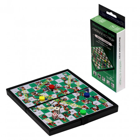 Настольная игра ORIGAMI Змейки и лестницы (магнитная) 5319 Настольная игра ORIGAMI Змейки и лестницы (магнитная) 5319